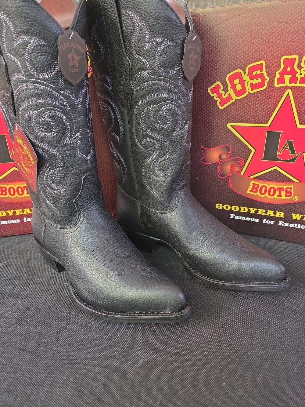 New Los Altos 658305 Men’s Black Deer Skin Leather JToe Boot US8.5
